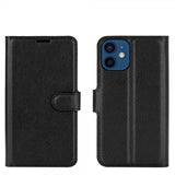 iPhone 12 Mini Etui Litchi Svart