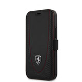 Ferrari iPhone 12 Mini Etui Logo Perforert Svart