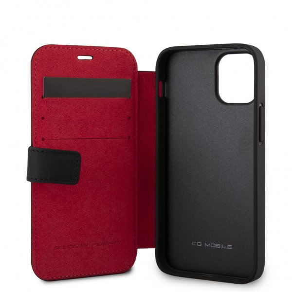 Ferrari iPhone 12 Mini Etui Logo Perforert Svart