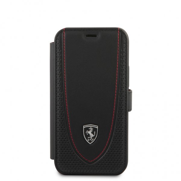 Ferrari iPhone 12 Mini Etui Logo Perforert Svart