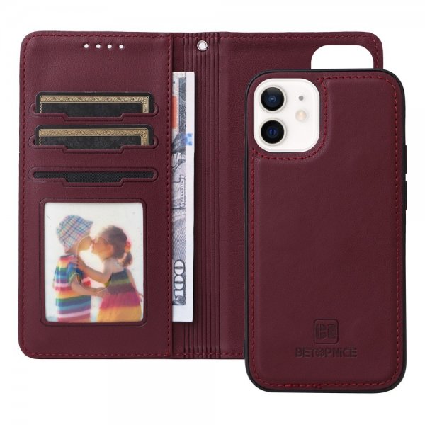 Betopnice iPhone 12 Mini Etui Avtagbart Deksel 005 Rød