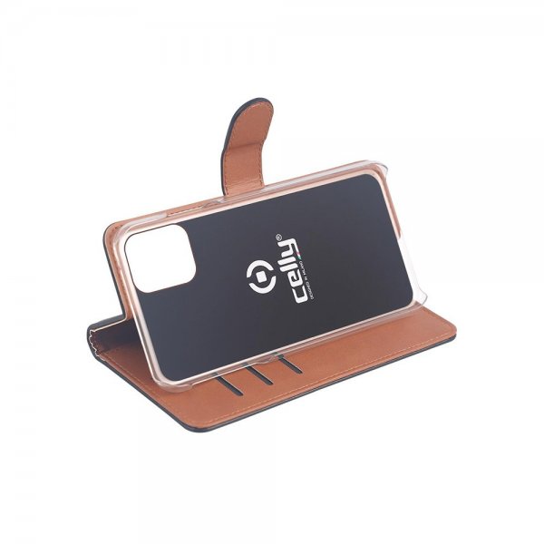Celly iPhone 12 Mini Etui Wally Wallet Case Svart