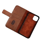 Rvelon iPhone 12 Mini Etui Ekte Skinn Brun