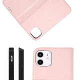 Rvelon iPhone 12 Mini Etui Ekte Skinn Rosa