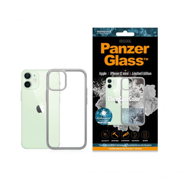 PanzerGlass iPhone 12 Mini Deksel ClearCase Color Satin Silver