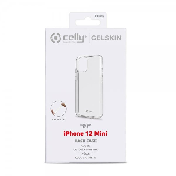 Celly iPhone 12 Mini Deksel GELSKIN Klar