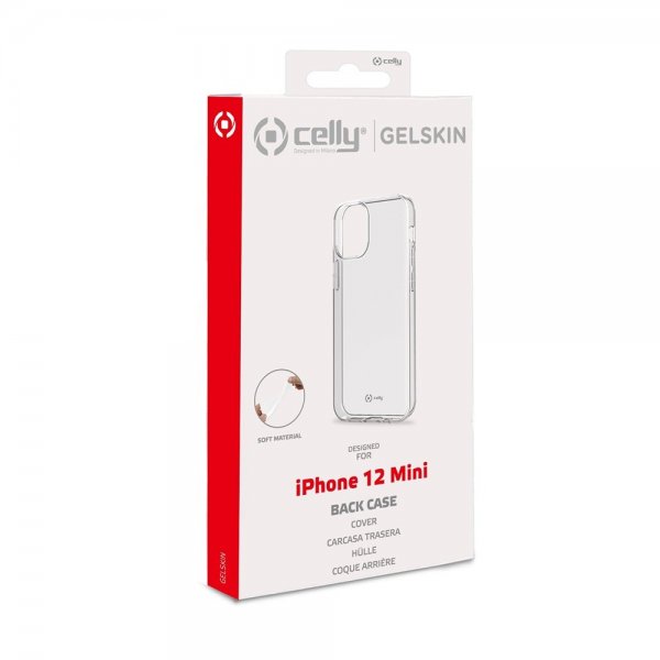 Celly iPhone 12 Mini Deksel GELSKIN Klar
