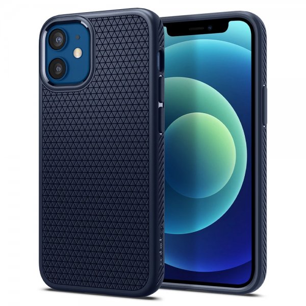 Spigen iPhone 12 Mini Deksel Liquid Air Navy Blue