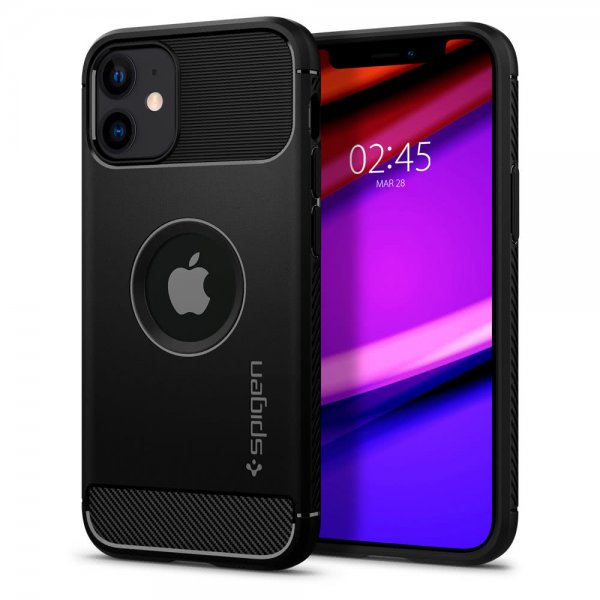 Spigen iPhone 12 Mini Deksel Rugged Armor Matte Black