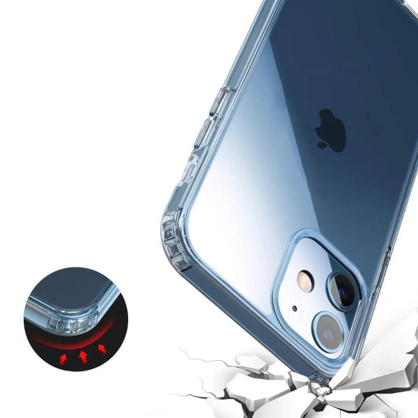 Rvelon iPhone 12 Mini Deksel Støtsikker Transparent
