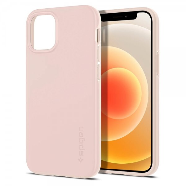 Spigen iPhone 12 Mini Deksel Thin Fit Pink Sand