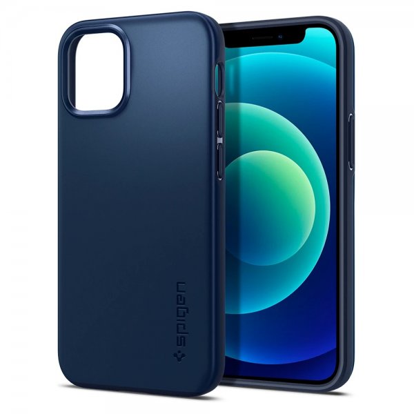 Spigen iPhone 12 Mini Deksel Thin Fit Navy Blue