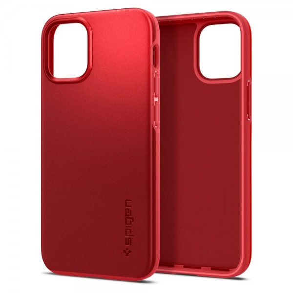 Spigen iPhone 12 Mini Deksel Thin Fit Rød