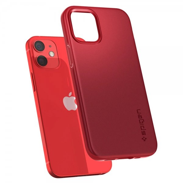 Spigen iPhone 12 Mini Deksel Thin Fit Rød