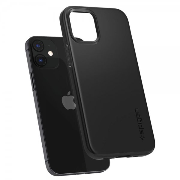 Spigen iPhone 12 Mini Deksel Thin Fit Svart