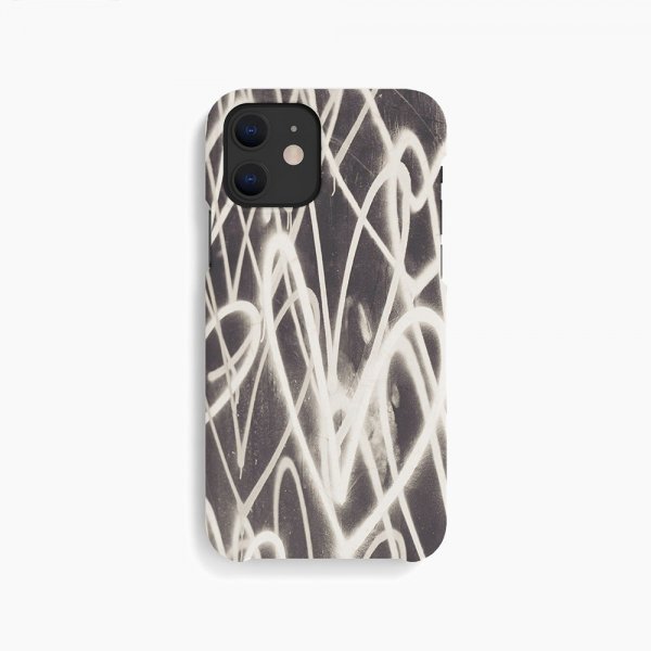agood company iPhone 12 Mini Deksel Växtbaserat Graffiti Heart Black White