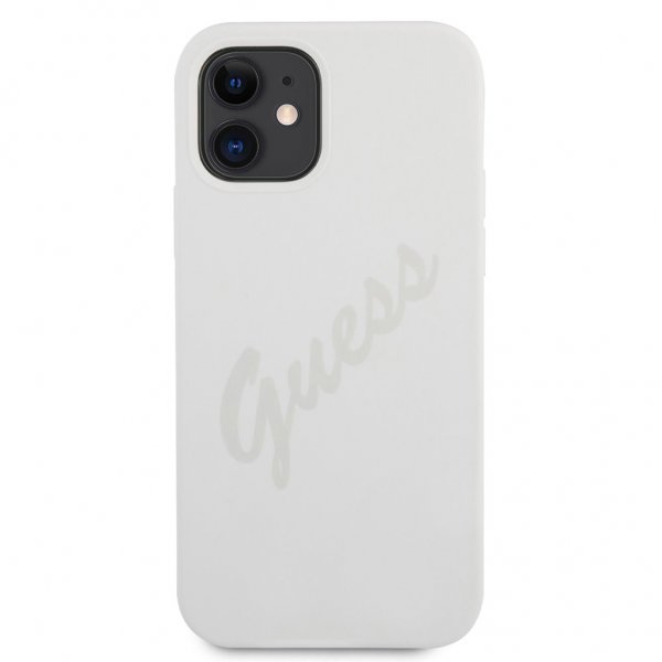 Guess iPhone 12 Mini Deksel Vintage Silicone Cream
