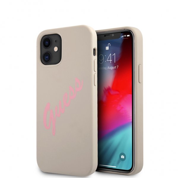 Guess iPhone 12 Mini Deksel Vintage Silicone Grå