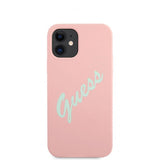 Guess iPhone 12 Mini Deksel Vintage Silicone Rosa