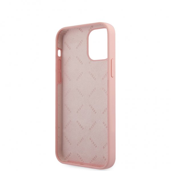 Guess iPhone 12 Mini Deksel Vintage Silicone Rosa