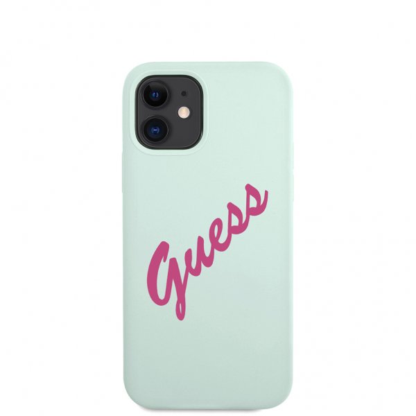 Guess iPhone 12 Mini Deksel Vintage Silicone Script Blå