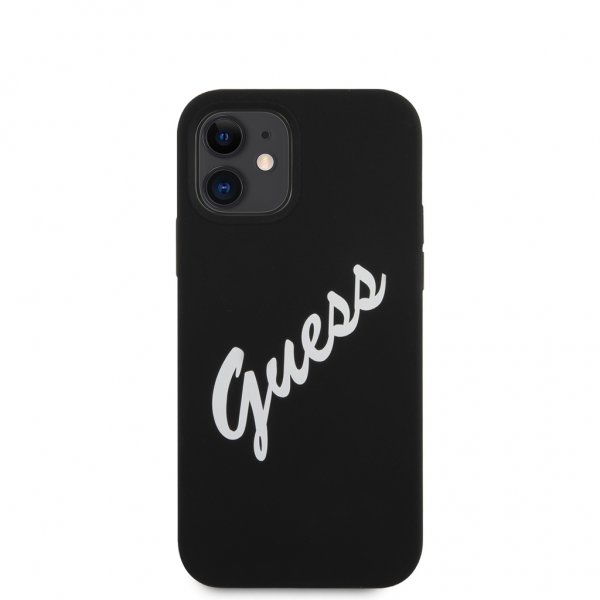 Guess iPhone 12 Mini Deksel Vintage Silicone Svart