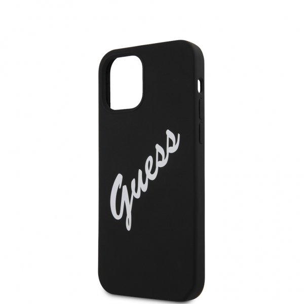 Guess iPhone 12 Mini Deksel Vintage Silicone Svart