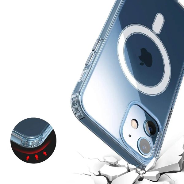 Rvelon iPhone 12 Mini Deksel TPU MagSafe Transparent