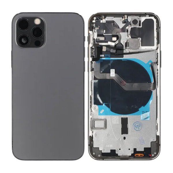 iPhone 12 Pro Bakside med Komplett Ramme OEM - Grafitt