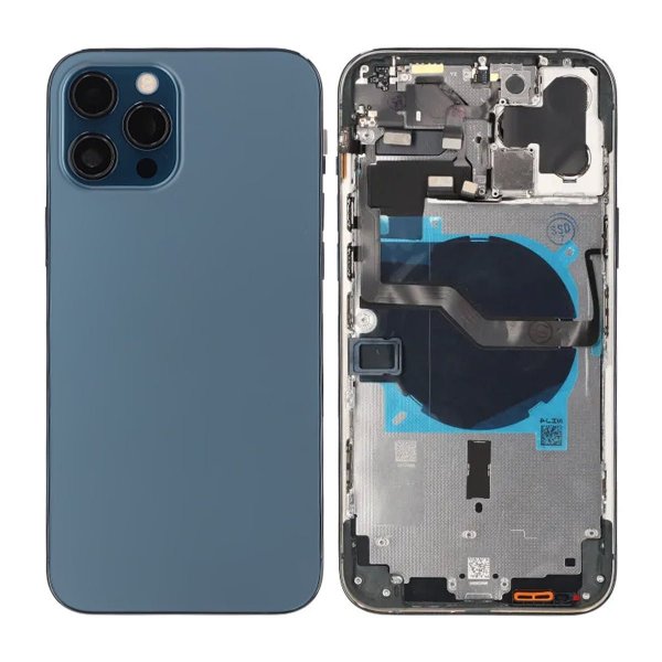 iPhone 12 Pro Max bakside med komplett ramme OEM - blå
