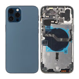 iPhone 12 Pro Max bakside med komplett ramme OEM - blå