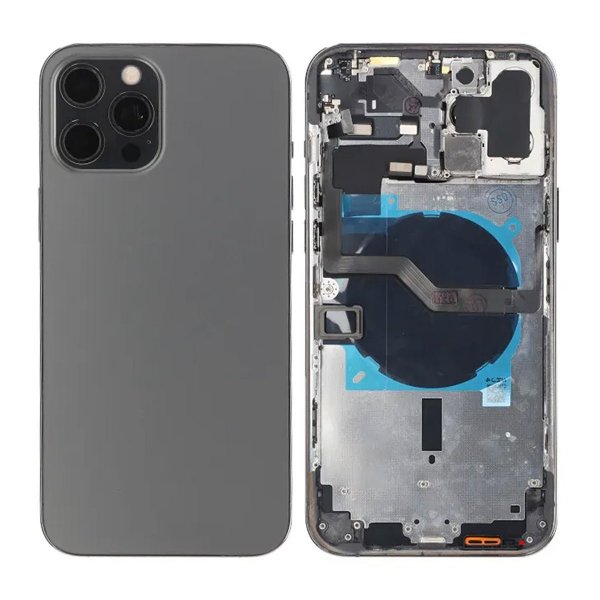 iPhone 12 Pro Max bakside med komplett ramme OEM - grafitt