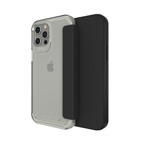 Gear4 iPhone 12 Pro Max Etui Wembley Flip Klar Svart