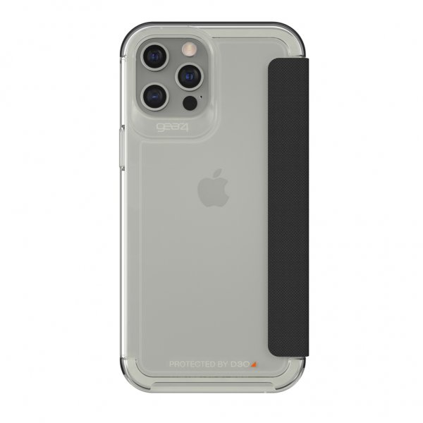 Gear4 iPhone 12 Pro Max Etui Wembley Flip Klar Svart