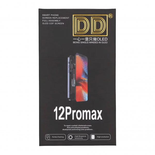 iPhone 12 Pro Max hard OLED Display High Quality Black (DD brand)