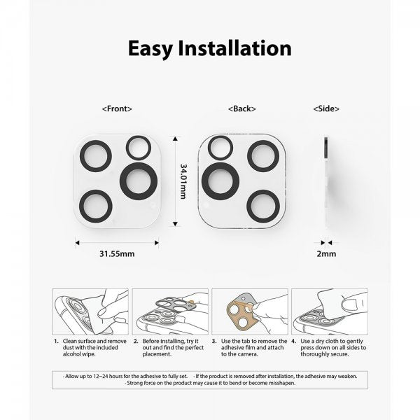 Ringke iPhone 12 Pro Max Kamerabeskytter Camera Protector Glass 2-pakning