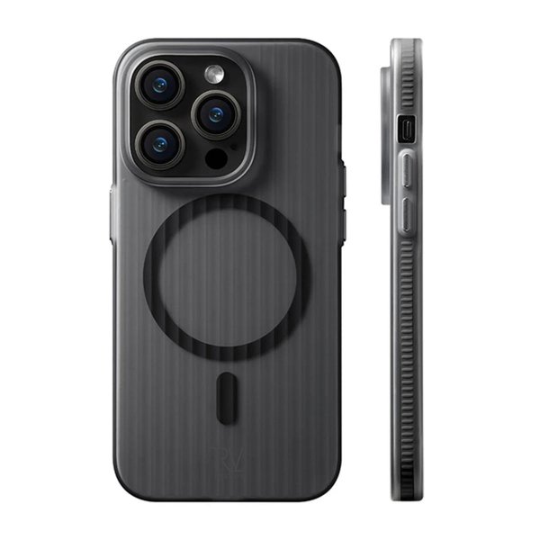 Rvelon iPhone 12 Pro Max Deksel Korrugerte MagSafe Svart