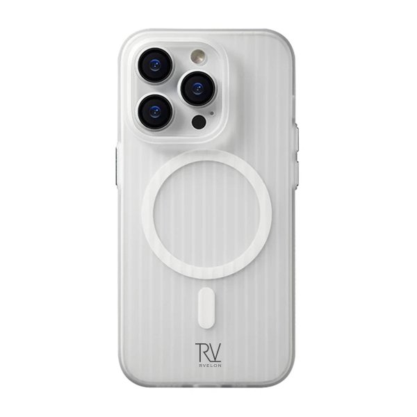 Rvelon iPhone 12 Pro Max Deksel Korrugerte MagSafe Hvit