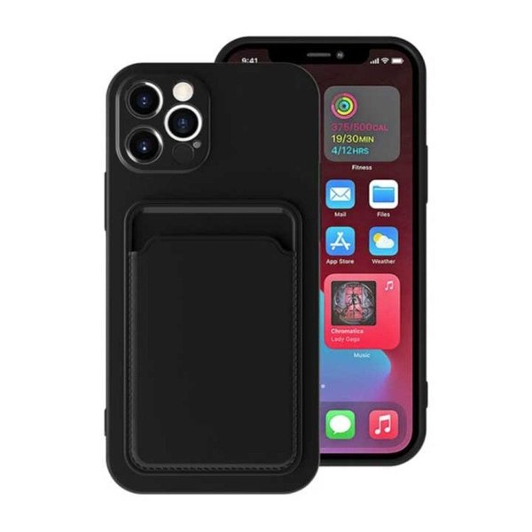 iPhone 12 Pro Max Deksel Kortholder Svart