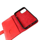 Rvelon iPhone 12 Pro Max Etui Ekte Skinn Rød