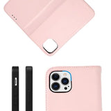 Rvelon iPhone 12 Pro Max Etui Ekte Skinn Rosa