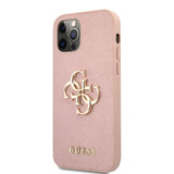 Guess iPhone 12 Pro Max Deksel 4G Logo Saffiano Rosa