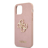 Guess iPhone 12 Pro Max Deksel 4G Logo Saffiano Rosa