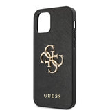 Guess iPhone 12 Pro Max Deksel 4G Logo Saffiano Svart