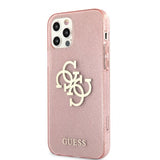 Guess iPhone 12 Pro Max Deksel Full Glitter Rosa