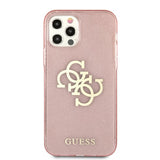 Guess iPhone 12 Pro Max Deksel Full Glitter Rosa