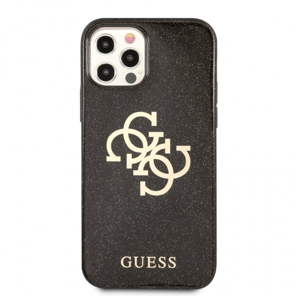 Guess iPhone 12 Pro Max Deksel Full Glitter Svart