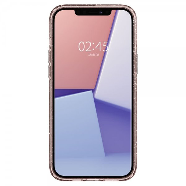 Spigen iPhone 12 Pro Max Deksel Liquid Crystal Glitter Rose Quartz