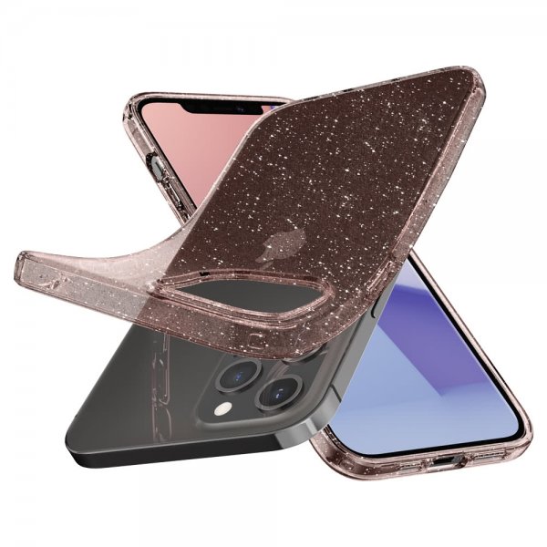 Spigen iPhone 12 Pro Max Deksel Liquid Crystal Glitter Rose Quartz