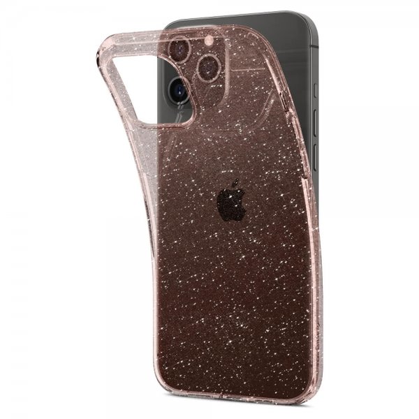 Spigen iPhone 12 Pro Max Deksel Liquid Crystal Glitter Rose Quartz